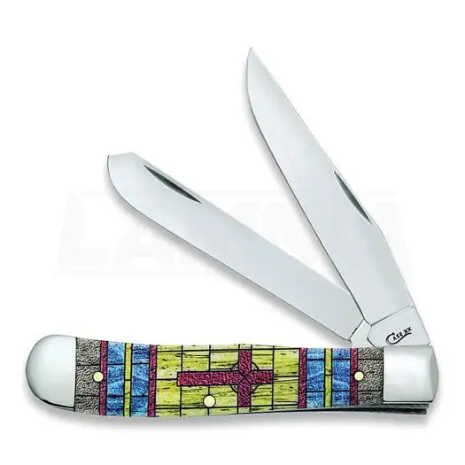 Case Cutlery Trapper Stained Glass Cross Pocket Knife 38713 3 Case Cutlery Trapper Stained Glass Cross Pocket Knife 38713