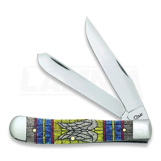 Case Cutlery Trapper Stained Glass Wings Pocket Knife 38714 3 Case Cutlery Trapper Stained Glass Wings Pocket Knife 38714