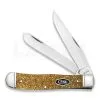 Case Cutlery SparXX Gold Stardust Kirinite Smooth Trapper Pocket Knife 50980