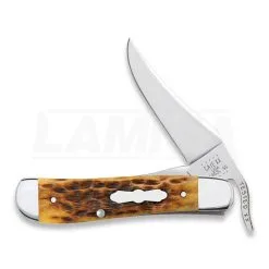 Case Cutlery Worn Antique Bone Peach Seed Jig RussLock Folding Knife 55227